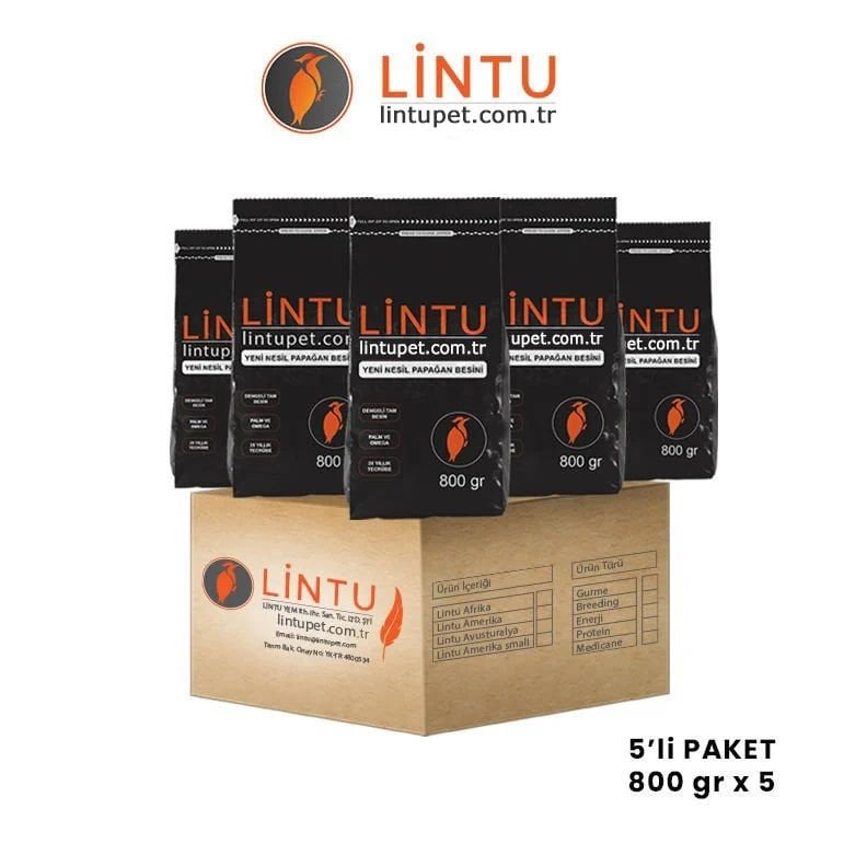 Lintu Ara-Macaw Yüksek Enerji Papağan Besini -5x800 gr Paket