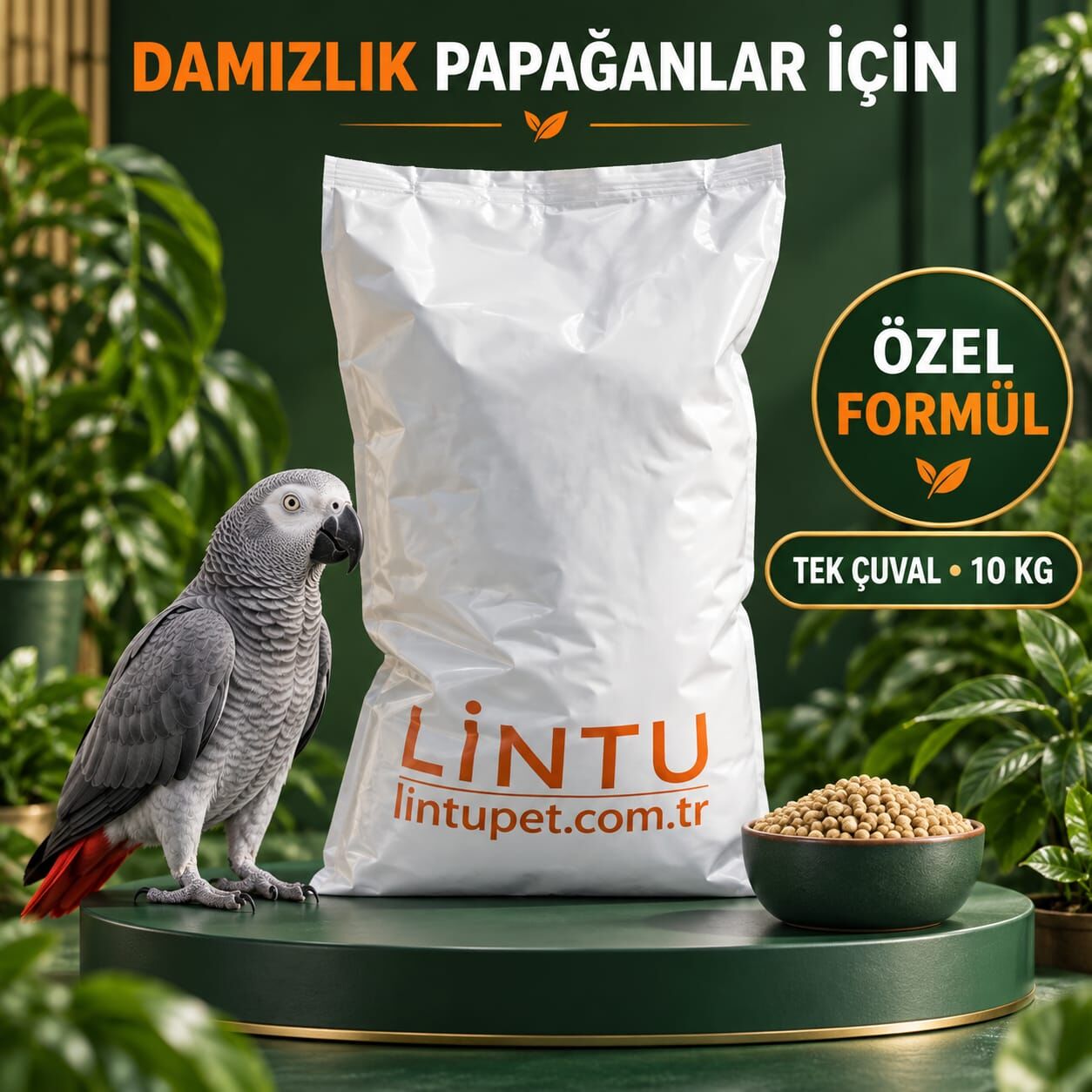 Lintu premium büyük papagan damızlık pellet yemi 10 kg